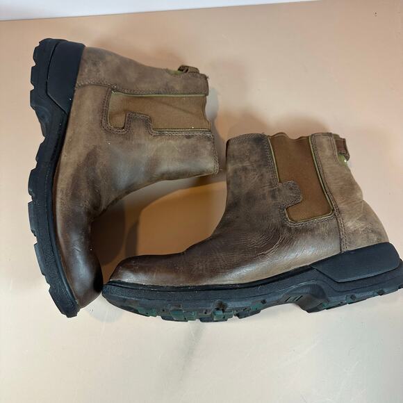 LL Bean Brown Leather Men's Chelsea Boots Pull On Ankle Booties Size 7 - Picture 6 of 11